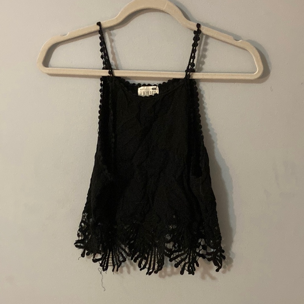 lacy black crop top